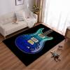 Blue Gradient Electric Guitar Design Rug, Non-slip rug suitable for living room and bedroom sofas.