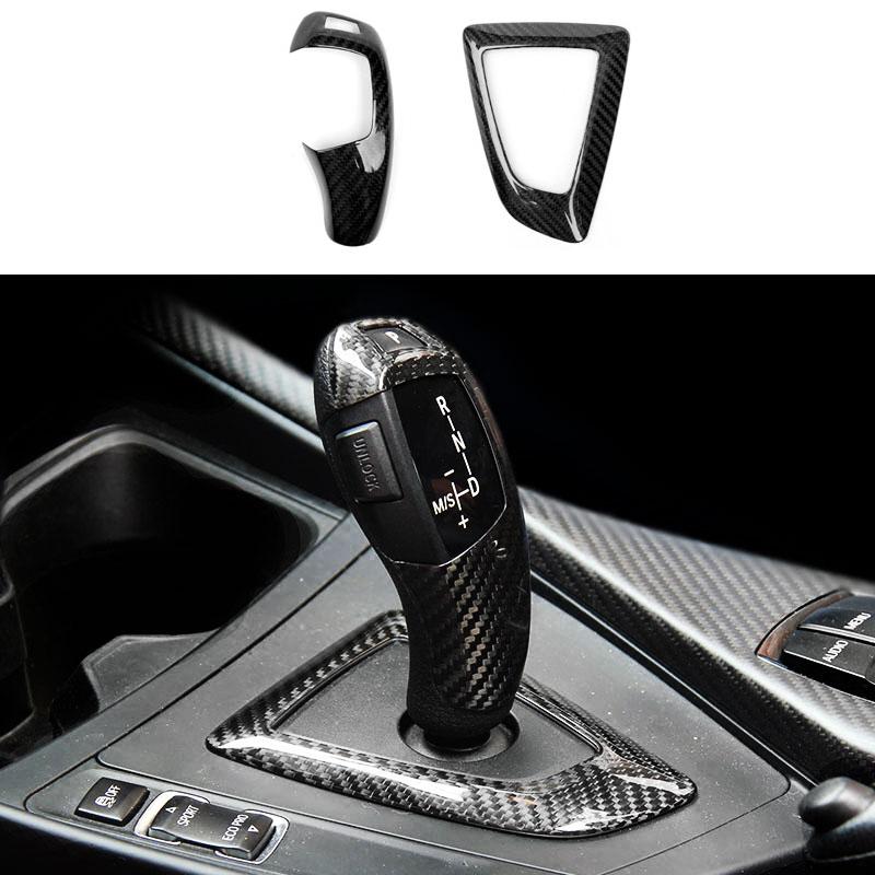 Carbon Fiber Car Styling Interior Gear Shift Knob Cover Multimedia Button Panel Trim Sticker For BMW F30 F32 F34 F36 Accessories