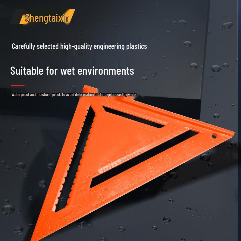 High Precision 90° Woodworking Triangle Ruler with 45° Thickened Board