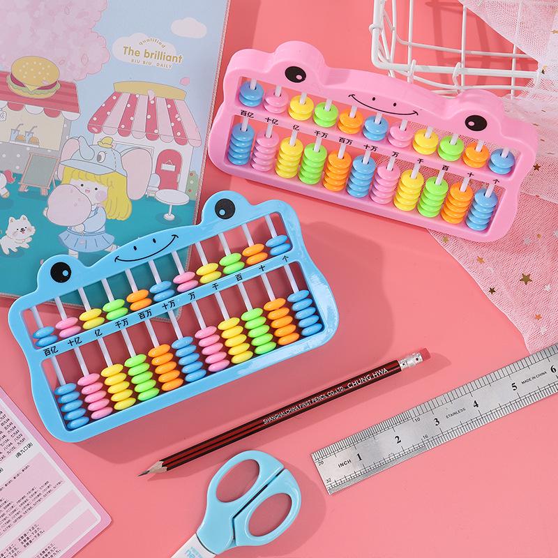 Children's Cartoon Abacus: 11 Rods, 7 Beads, Colorful Math Teaching Aid for Elementary Students