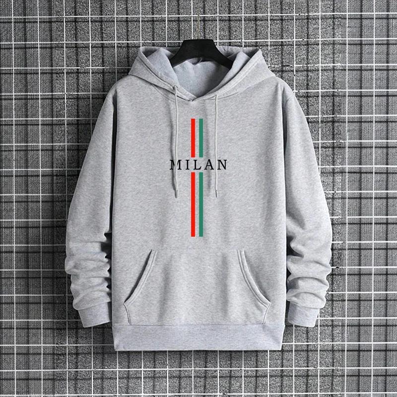Male Hip Hop Trendy Casual Sporty Hoody Outerwear 2025 Italy Milan Fashion Hoodies Mens Urban Streetwear Hooded Sweatshirt