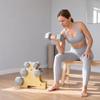 Dumbbell Set 3 Pairs 1kg 3kg 5kg Dumbbells with Wooden Stand, Non-Slip Grip, Cast Iron Hexagon Light Gray