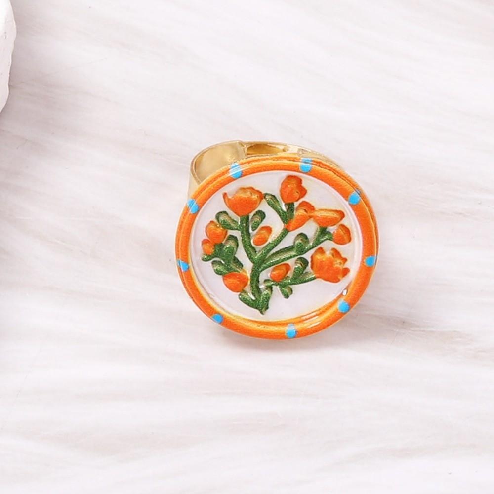 Irregular Rotundity Ethnic Style Ring Vintage Zinc Zinc Alloy Geometric Ring  Casual Wear Style C