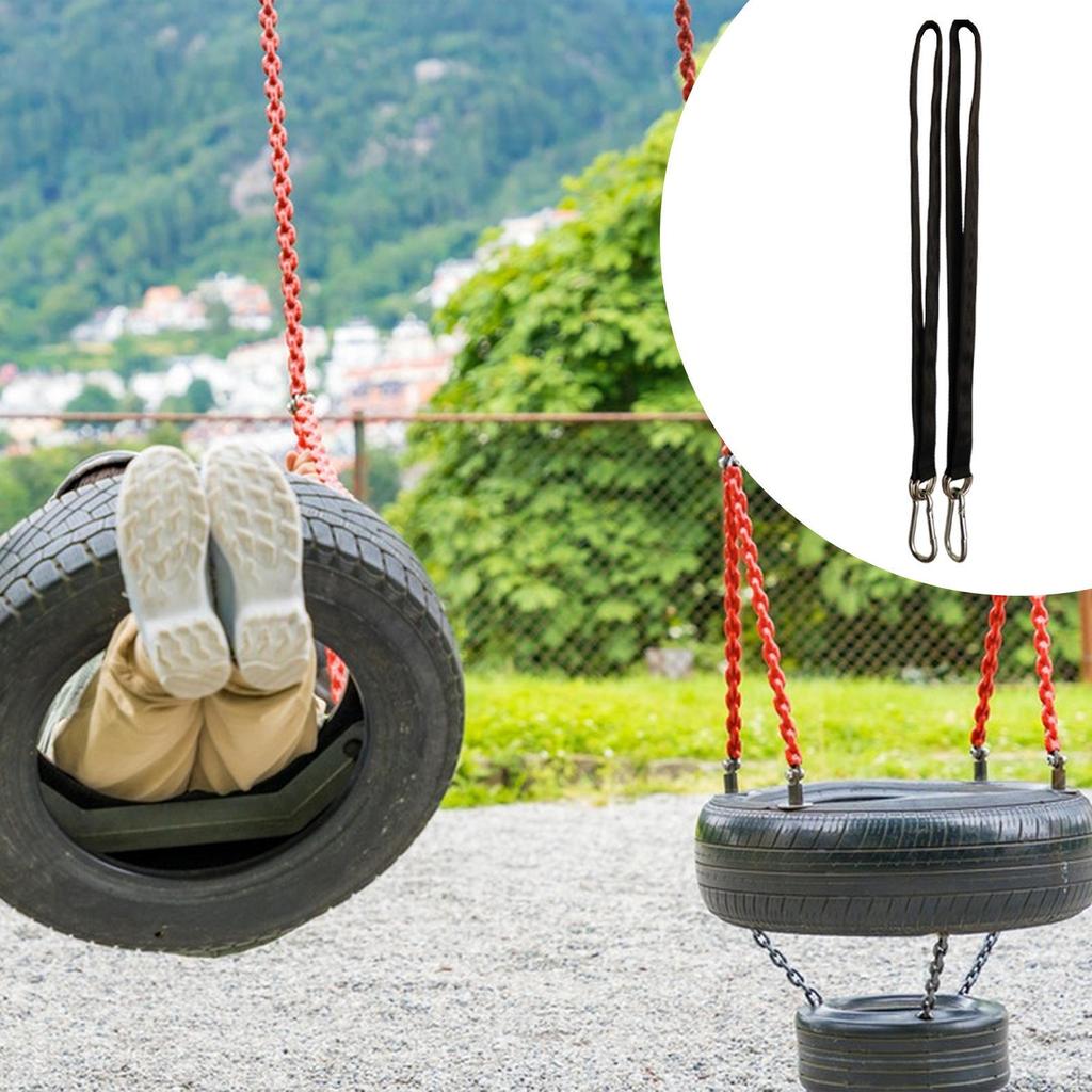 2x Hanging Straps with Carabiner Hooks for Cable Machine Attachment Camping