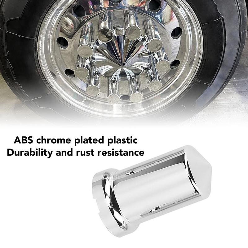 Push On Nut Cover Lug Nut Covers ABS Chrome Plastic Anti Rust 33mm Flanged Lug Nut for Trucks Trailers and Vehicles
