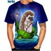 Funny Animal Hedgehog 3D Print T-Shirts Summer Oversized Harajuku Round Neck Short Sleeve Men's T-shirts