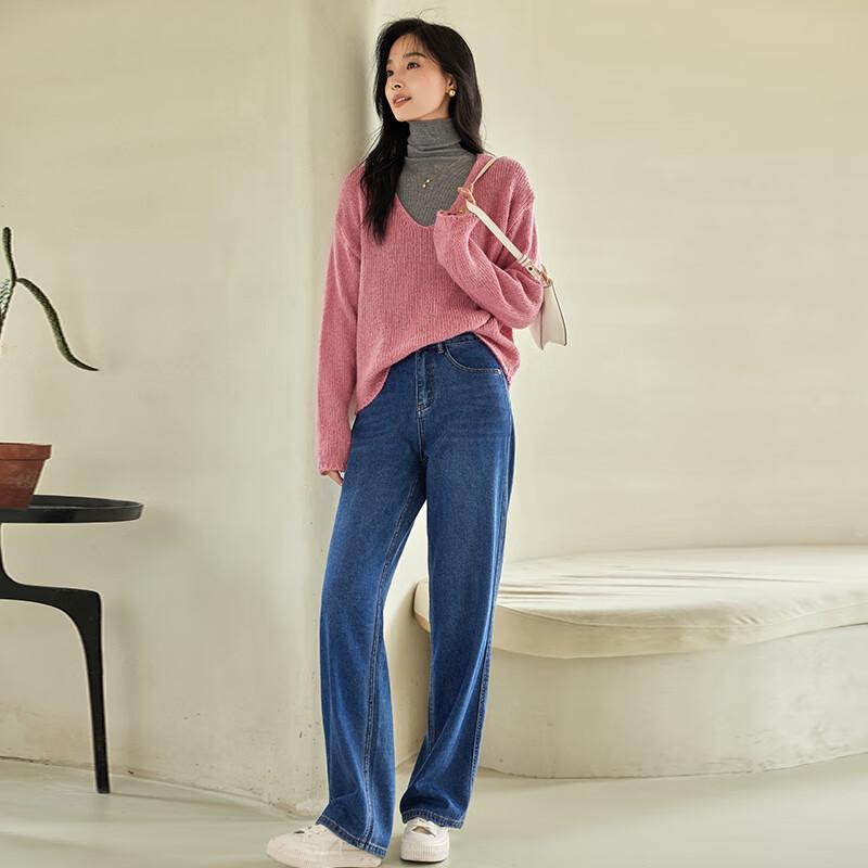 VICTORIA&VERA Women's V-Neck Long Sleeve Knit Sweater