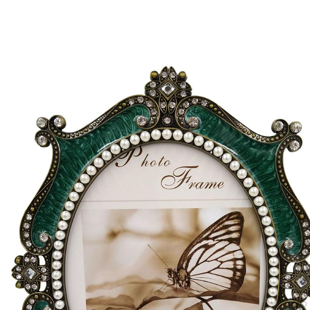 /Picture , Clear Glass Vintage European Retro Style, Bronze Patina Plated, Tabletop Horizontally
