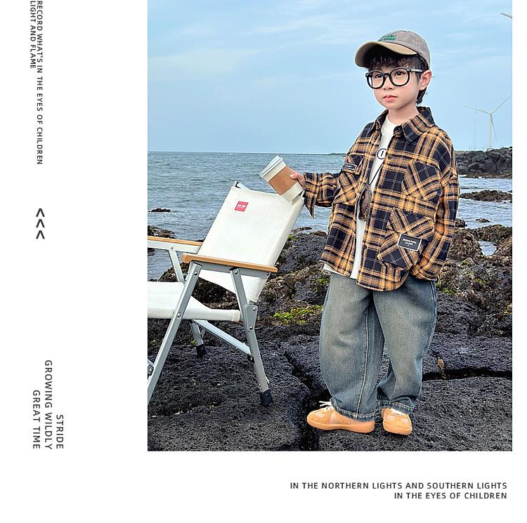 Autumn 2025 Fairy Tale Korean Style Soft Denim Gradient Wash Boys' Jeans - Comfortable, Versatile Long Pants