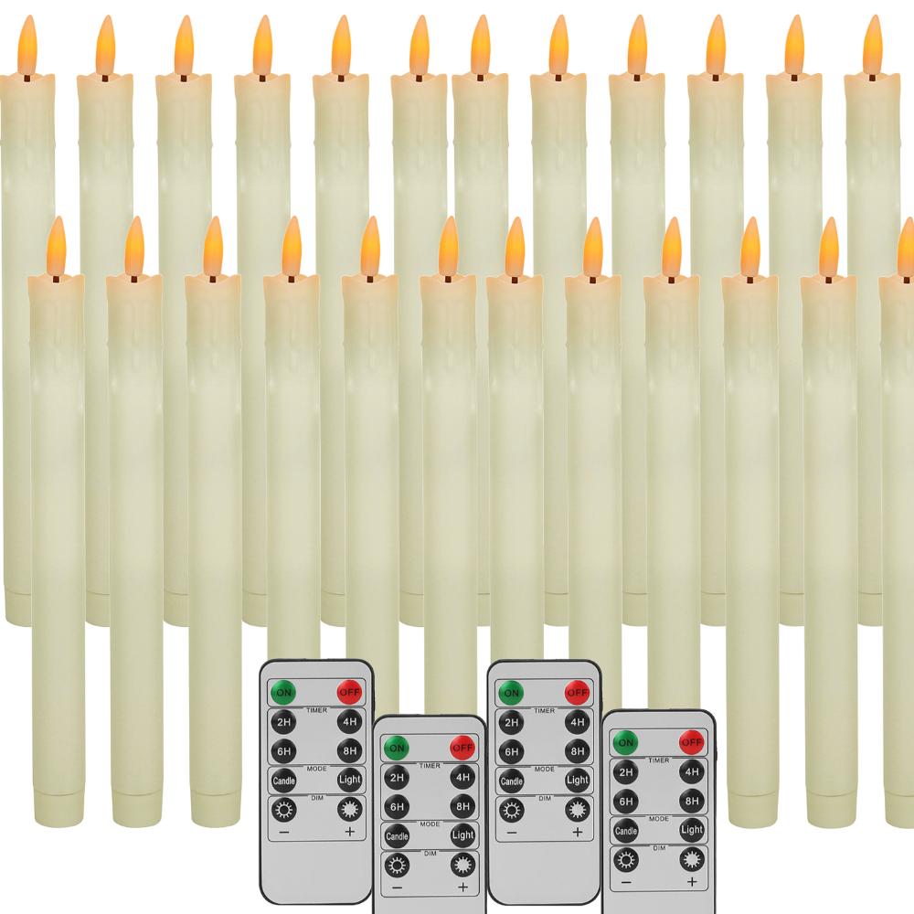 Flameless Taper Candles with Remote Control 10.6inch Battery Operated LED Candlesticks Flickering Candles for Christmas Wedding