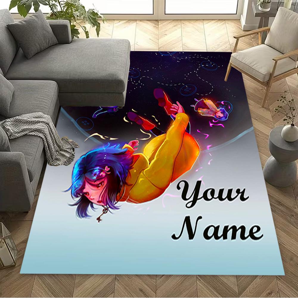 Starry Night Dreamscape Personalized Text Carpet Suitable for Balcony Foyer Hallway Playrooms Anti-slip Rug Anime Office Decor Gift for Festivals