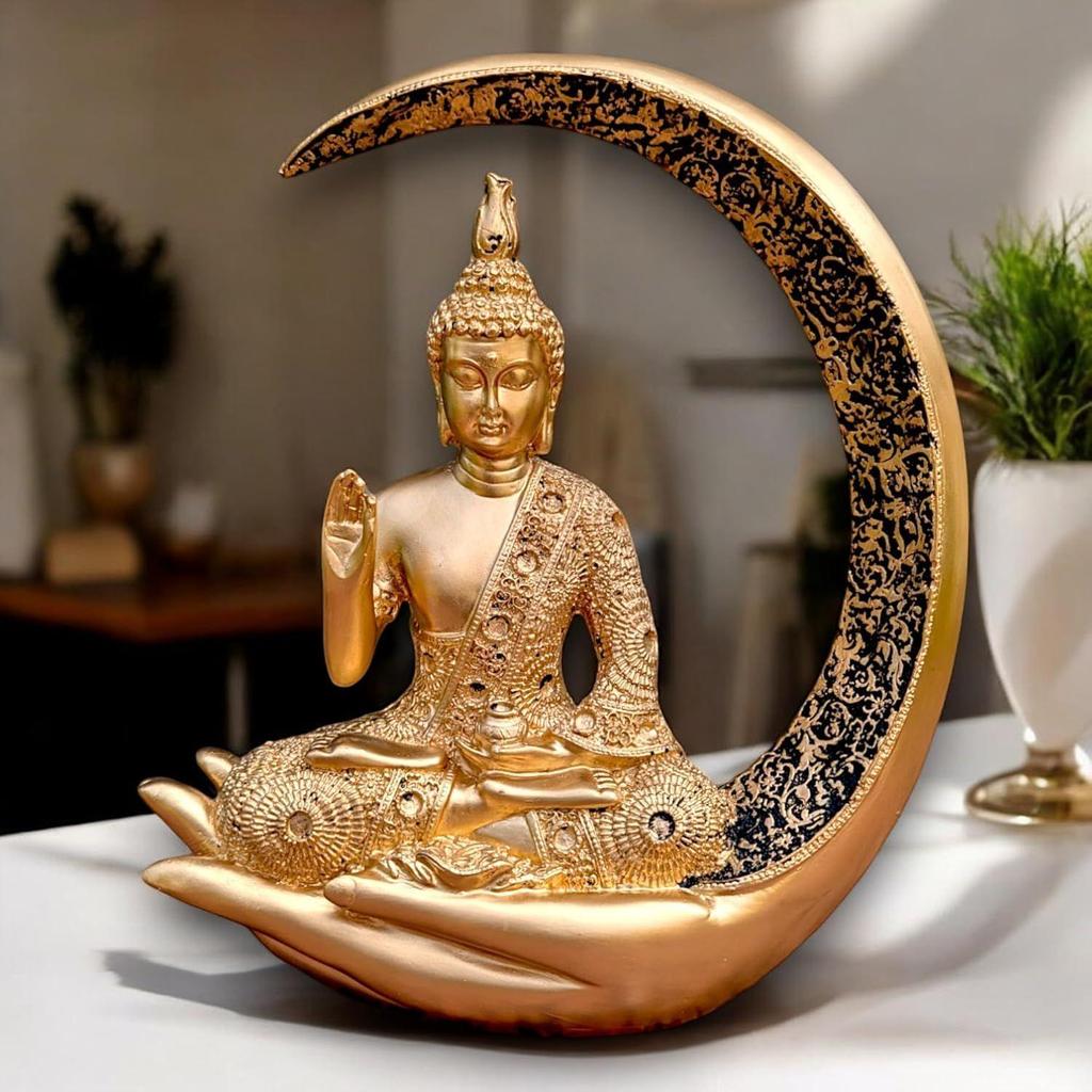 Big Meditating Moon Buddha Statue Showpiece