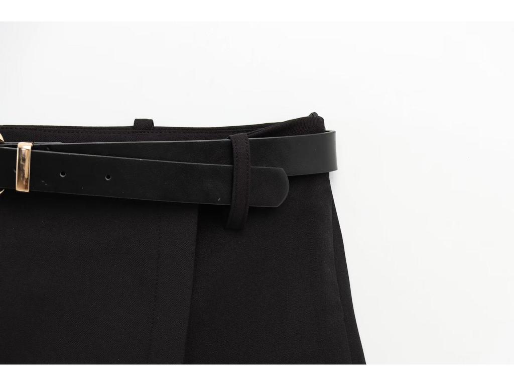 Belted Asymmetrical Double-Breasted High Waist Slimming Shorts - Spring/Summer 2025 Collection
