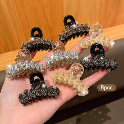 8 Korean Style Fashionable and Sweet Style Grab Clip Hair Clips Suitable for Daily Use As Hair Accessories