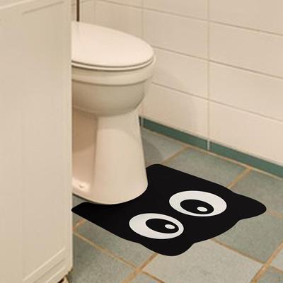 Bath Rug Area Door Mat Toilet Home Decor Non Slip Carpet Black Cat for Shower