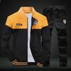 Men's Spring And Autumn Casual Sports Suit Fashion Teen Student Stand Collar Baseball Uniform Men's Two-piece Set
