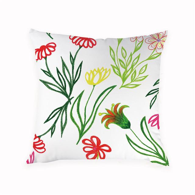 Small Fresh Floral Print Pattern Cushion Cover Home Living Room Sofa Decoration Square Pillow Pillow Cover