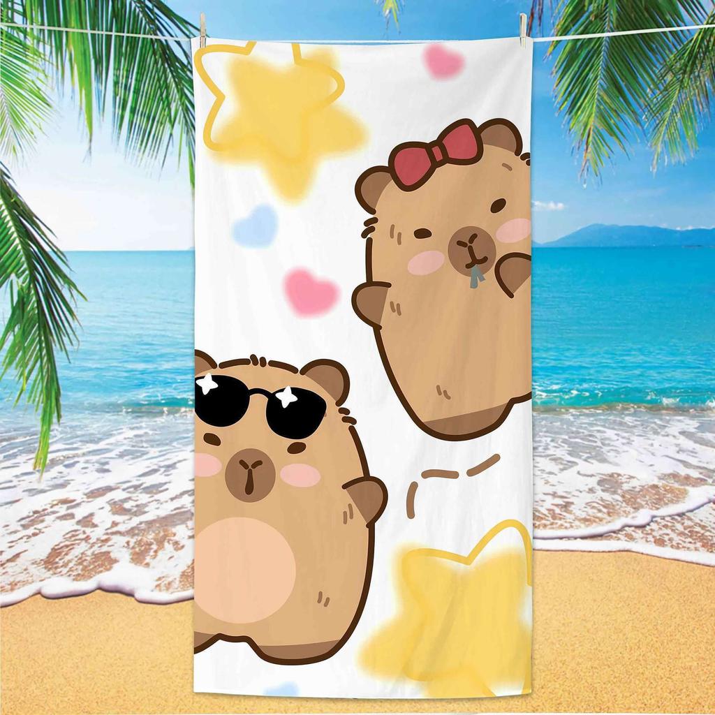 Capybara Towel Microfiber Beach Towel Absorbent Quick dry Soft Yoga Swimming Resort Mountain Climbing Towel