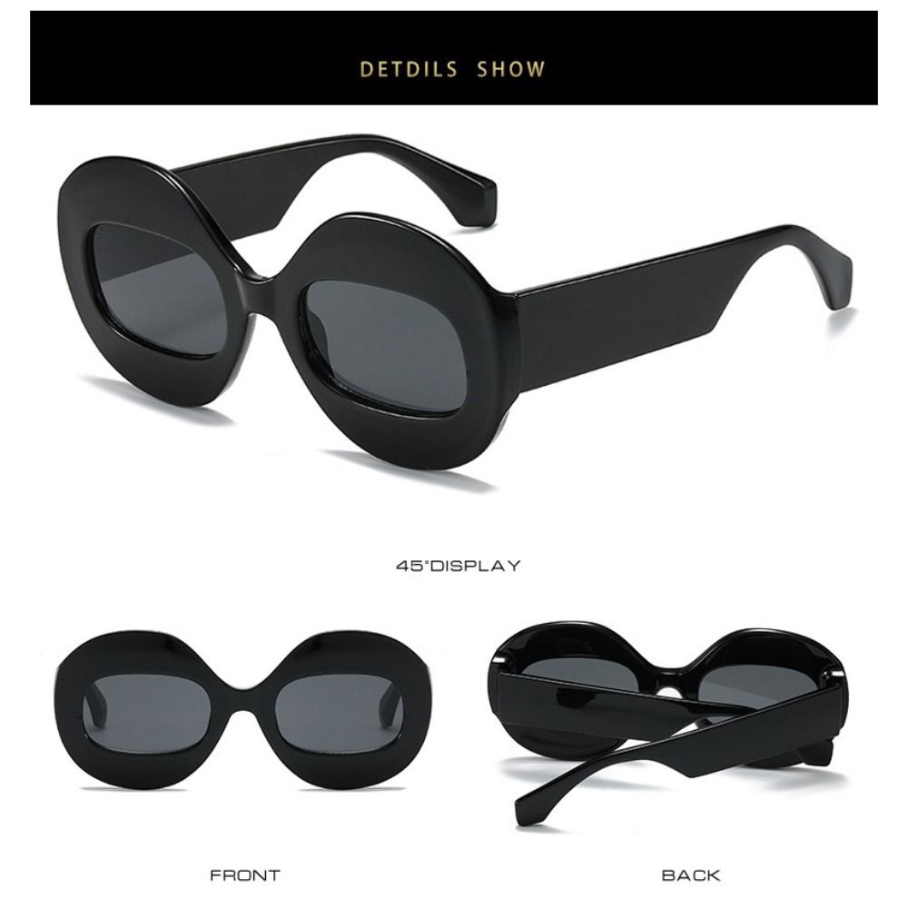 PC Sunglasses Goggles Color-block Gradient Lenses Big Frames Shades UV400 Block Glare UV Protection Sun Glasses Women Fashion