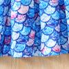 Dress For Kids 1-8 Years Old Girls Birthday Fashion Ruffled Sleeve Mermaid Print Cute Princess Dresses