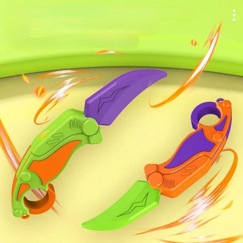 Carrot Claw Knife Foldable Straight Jumping Claw Knife Butterfly Claw Blade Decompression Tool Claw Knife Toy