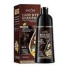 Shampoing Colorant Cheveux 4 en 1, Shampoing Colorant aux Herbes pour Femmes Hommes, Shampoing Couvrant les Cheveux Gris 500ml