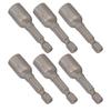 10 ks Sada magnetických šesťhranných bitov do rázového uťahováka, nástrčné bity M8x48mm, 14-palcový driek, Sivá