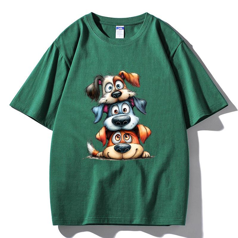 

M25 MINISO 2026 Summer Men Women Print Oversized T-shirt Casual Cotton Tee XXL темно-зелений колір