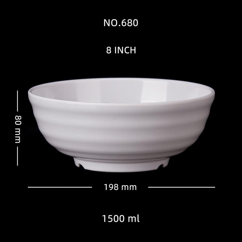ZISIZ Melamine Threaded Noodle Soup Bowl