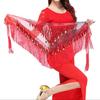 Flashy Belly Dancing Hip Wrap with Fringes Sparkly Waist Chain Hip Scarf