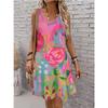 Summer Sleeveless Dress Women Fashionable Colorful 3d Print Versatile Beach Vacation Mini Dresses Comfortable Plus Size 8XL Soft Breathable Vest Dress