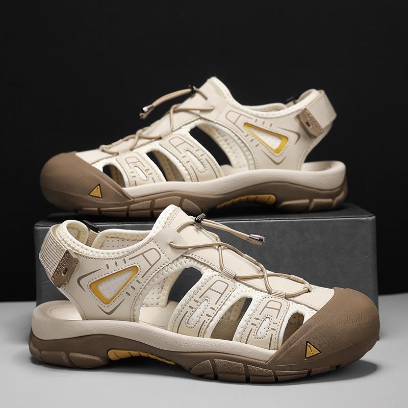 

Модные летние мужские тапочки для альпинизма, рыбалки, пляжа, повседневной носки, треккинга, пешего туризма, модные сандалии, удобные, кожаные, классические римские 38