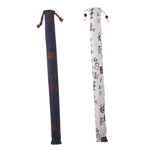 Abaodam Bamboo Flute Protective Bags, Set of 2, Cotton Linen with Drawstring, 39 X 5 X 0.5cm, Lightweight (Approx. 40g), Assorted Random Patterns, Was