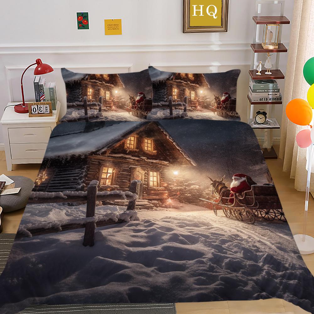 3D Christmas Printing Bed Set Cover King Size Polyester Bedding Set Boy Kid High Quality Bed Clothes