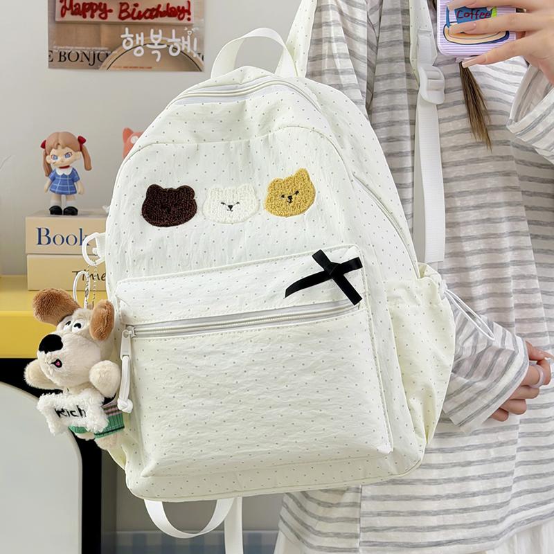 Bear Pattern Large Capacity Student Schoolbag Women's Backpack