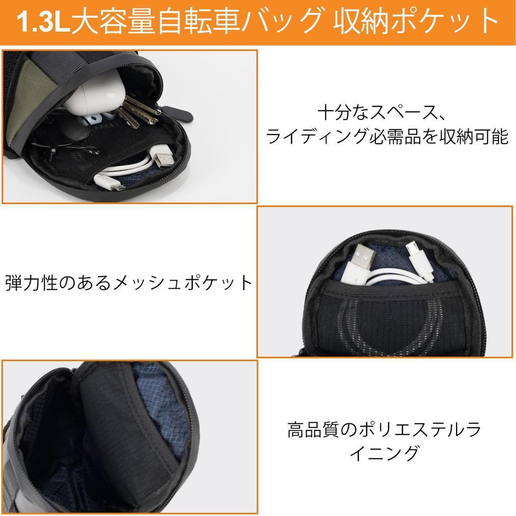Desing Wish Bicycle Bag Saddle Bag 1.3L Capacity Bike Seat