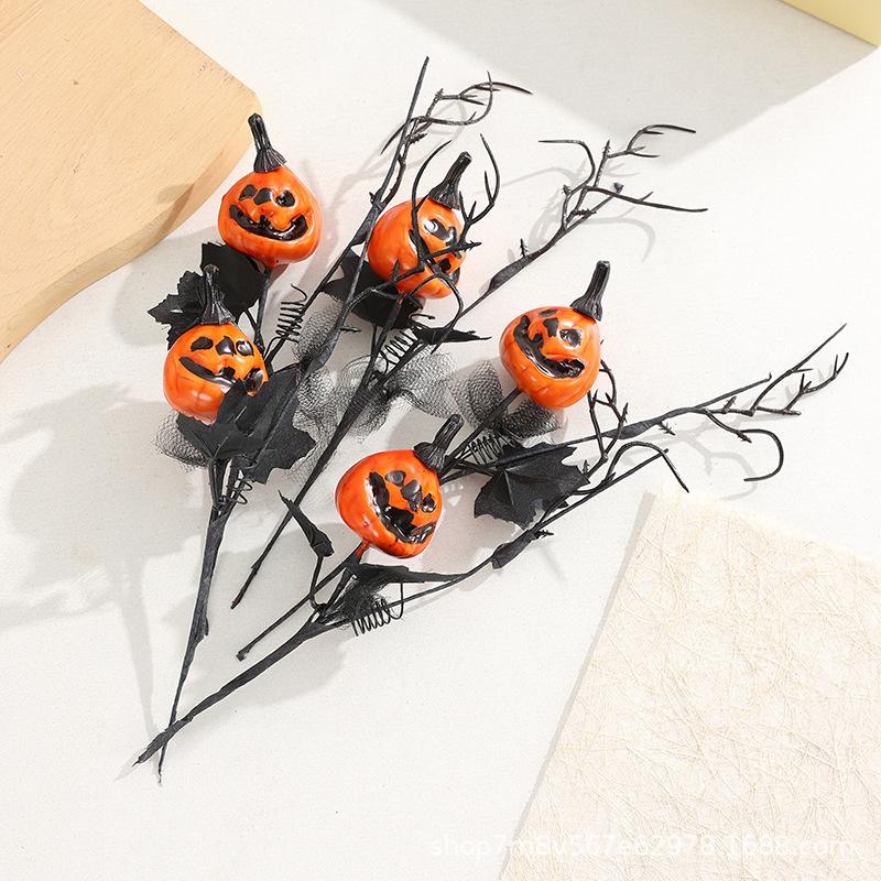 Halloween Black Pumpkin Cutting Bouquet Horror Prank Decor Bar Party Furniture Prop Ghost Festival Gift Haunted House Ornament