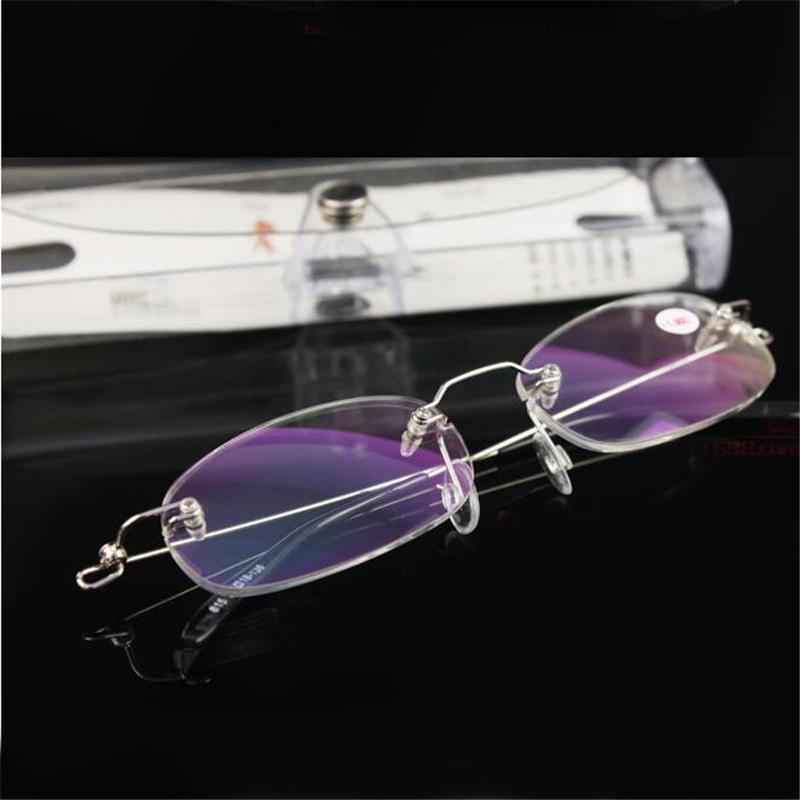 Rimless Alloy Metal Frame Myopia Glass Ultralight Boxed Shortsighted Myopia Eyewear Female Male -1.0 -1.5 -2 -2.5 -3 -3.5 -4.0