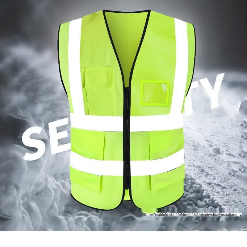 High-Visibility Multi-Pocket Reflective Safety Vest