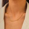 Stainless Steel Metal Beaded Choker Necklace Bracelet For Women Gold Color Snake Chain Necklace Summer Beach Jewelry Bijoux