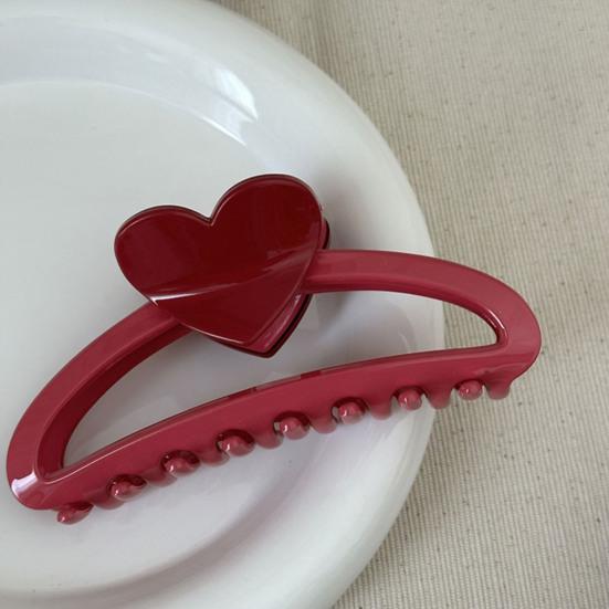 Hair Claw Heart Design Hair Clip for Women Stable Grip Back Head Hair