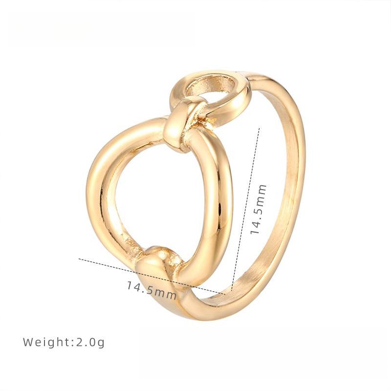 

Геометрическое кольцо с полым кругом, не тускнеющее, женское нишевое кольцо высокого класса, покрытие из титановой стали 8