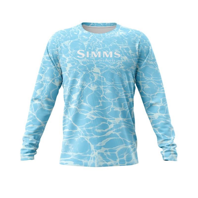 SIMMS Fishing Clothes Luya Long-sleeved Round-neck T-shirt Men's Sunscreen Quick-drying Breathable