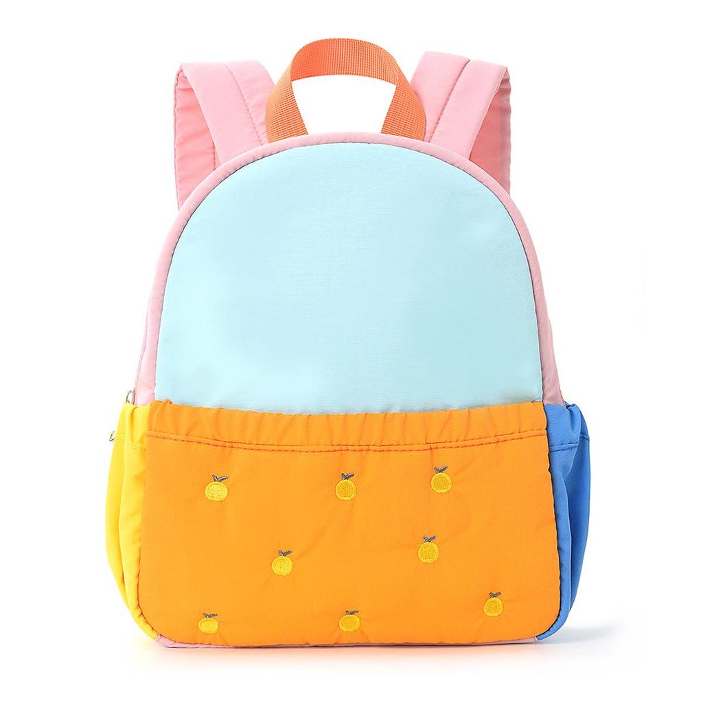 Colorful Cute Apple Embroidery Kid's Backpack: Mini Travel Kindergarten Bag