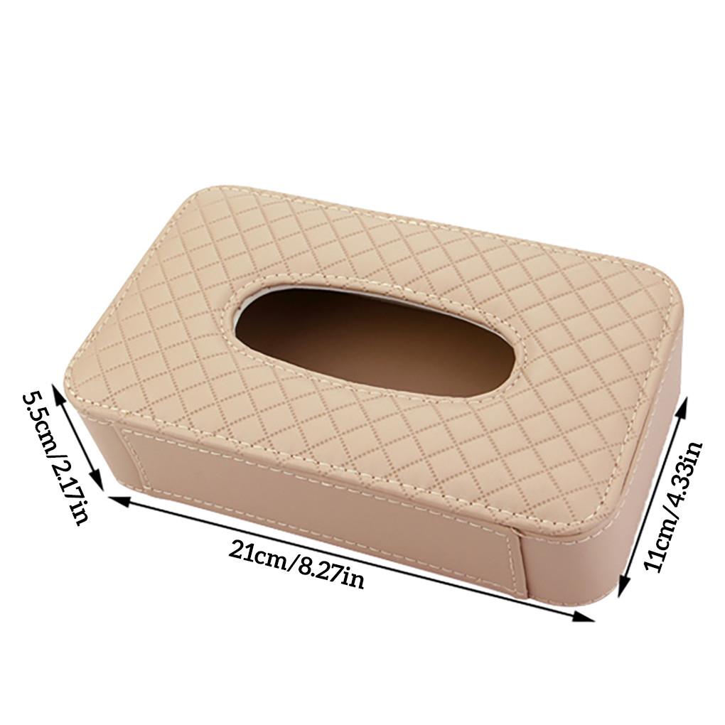 Car Tissue Holder Sun Visor Napkin Case Faux Leather Vehicle Backseat Paper Towel Box Tray Container Hanging Style