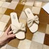 Strandschuhe Damen Hausschuhe Outdoor Sandalen Pantoffel Schmetterlingsknoten Mode Clogs Weich Flach 2022 Sommer Luxus PU Schmetterlingsknoten