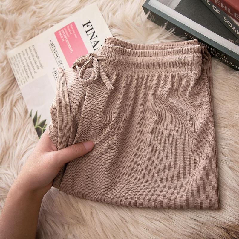 Ice Silk Wide-leg Pants Women's Summer Thin High-waisted Pendant Student Casual Pants Thin Loose Narrow Straight-leg Pants