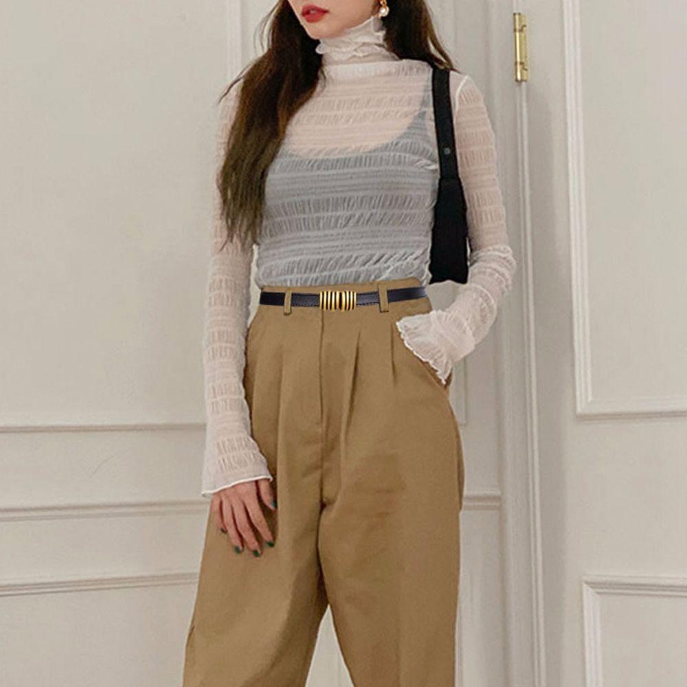 Metal buckle Zinc Zinc Alloy All-match Skirt decorations PU leather belt Thin waistband Circle Waist Strap