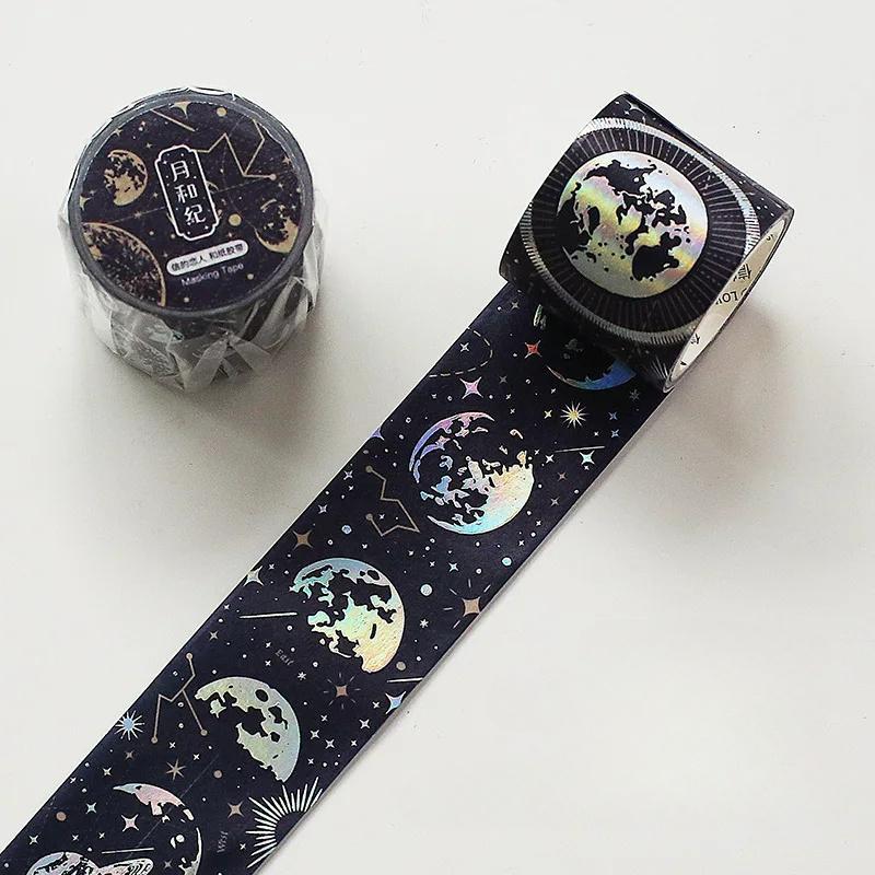30mm Wide Dream Stars Laser Masking Washi Tape Magic Map Decorative Adhesive Tapes Decora Scrapbooking Sticker Stationery