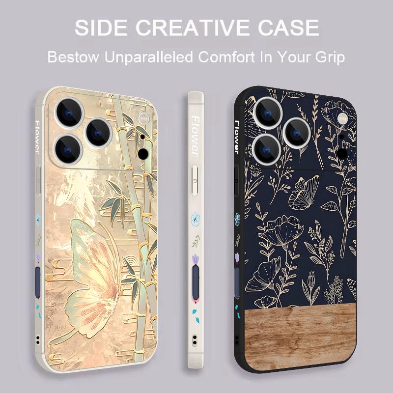 For iPhone 17 Pro Max Case INS Style Retro Pink White Flowers Pattern Magnetic For Magsafe Soft Cover For iPhone 16 15 14 13 Pro Max 17E 16E